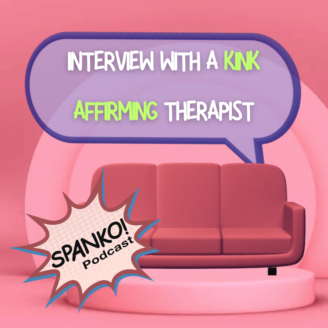 sofa with a speech bubble reading "Interview with a Kink-Affirming Therapist"